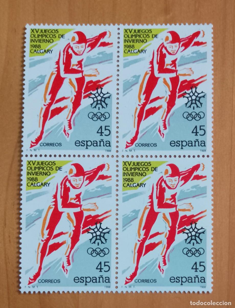 Sellos: ESPA&Ntilde;A - V/F 45 - TIRA NUEVA - A&Ntilde;O 1988 - EDIFIL 2932 - XV JUEGOS OLIMPICOS DE INVIERNO, CALGARY