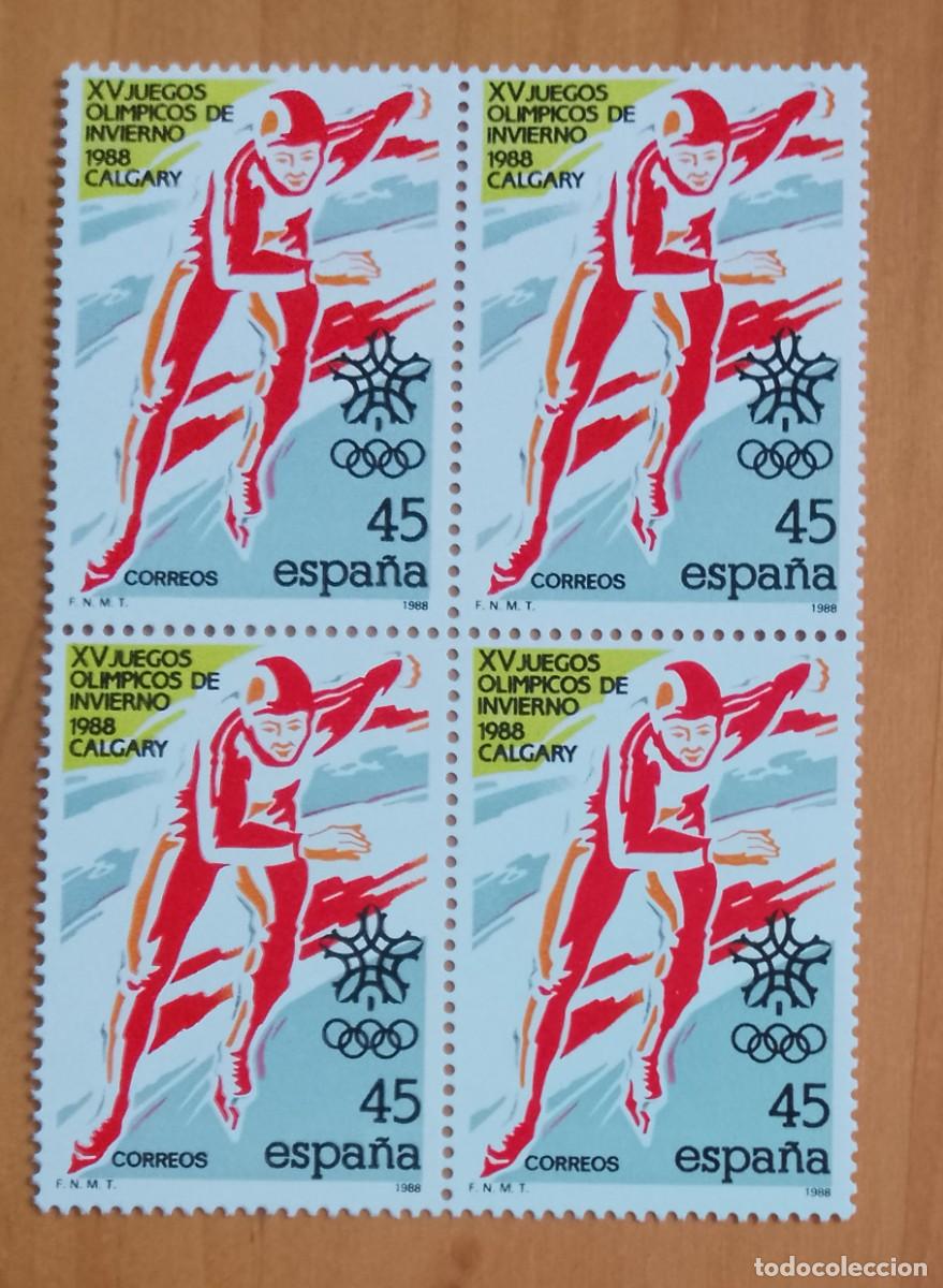 Sellos: ESPA&Ntilde;A - V/F 45 - TIRA NUEVA - A&Ntilde;O 1988 - EDIFIL 2932 - XV JUEGOS OLIMPICOS DE INVIERNO, CALGARY