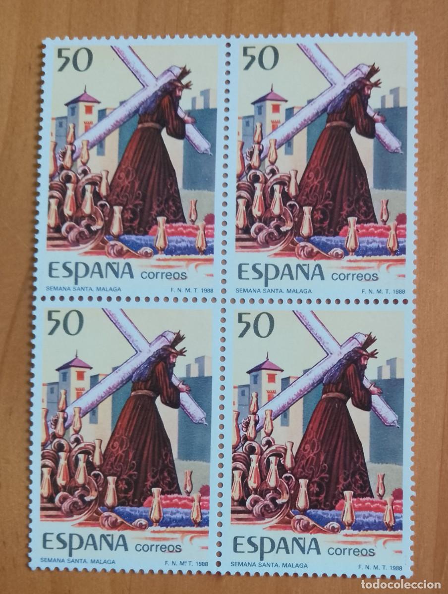 Sellos: ESPA&Ntilde;A - V/F 50 - TIRA NUEVA - A&Ntilde;O 1988 - EDIFIL 2934 - SEMANA SANTA, M&Aacute;LAGA