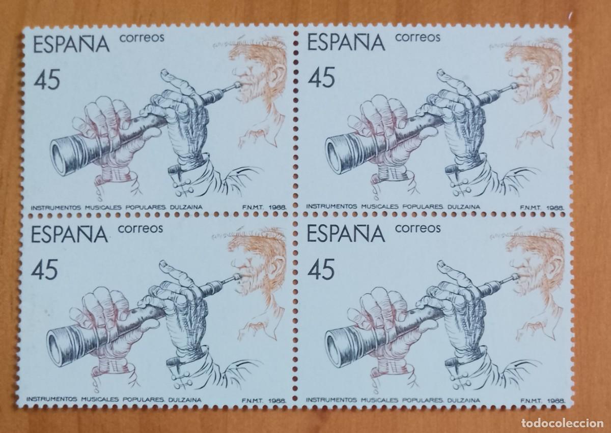 Sellos: ESPA&Ntilde;A - V/F 48 - TIRA NUEVA - A&Ntilde;O 1988 - EDIFIL 2937 - INSTRUMENTOS M&Uacute;SICALES POPULARES, DULZAINA