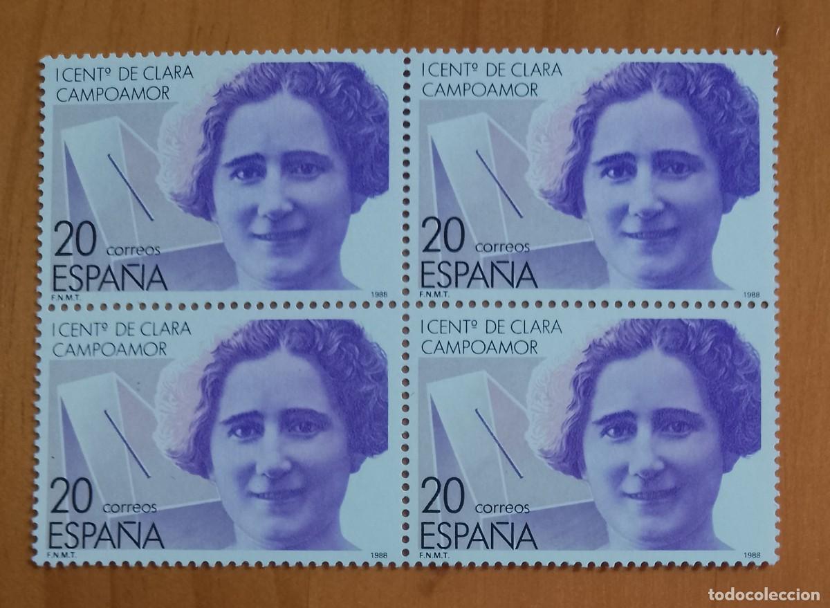 Sellos: ESPA&Ntilde;A - V/F 20 - TIRA NUEVA - A&Ntilde;O 1988 - EDIFIL 2929 - I CENTENARIO DE CLARA CAMPOAMOR