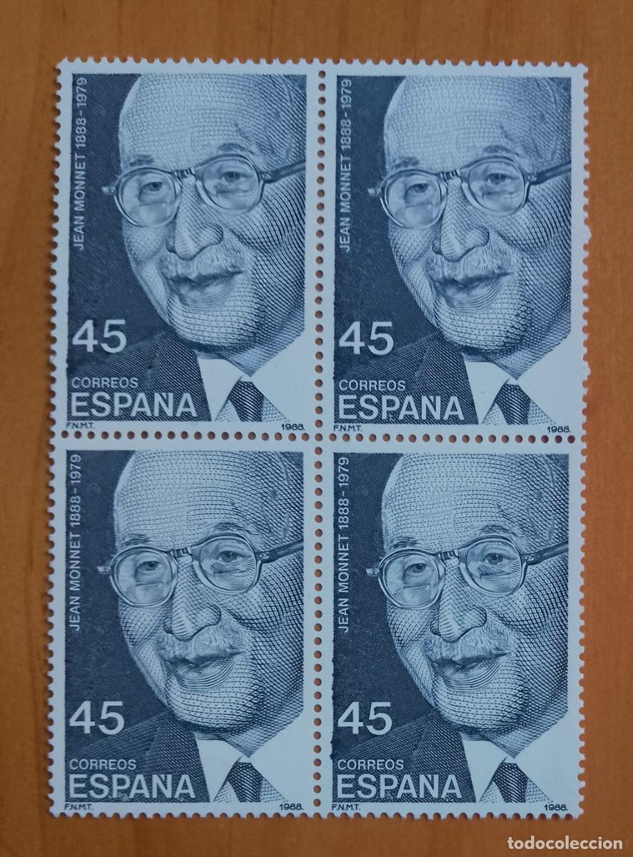 Sellos: ESPA&Ntilde;A - V/F 45 - TIRA NUEVA - A&Ntilde;O 1988 - EDIFIL 2931 - JEAN MONNETE