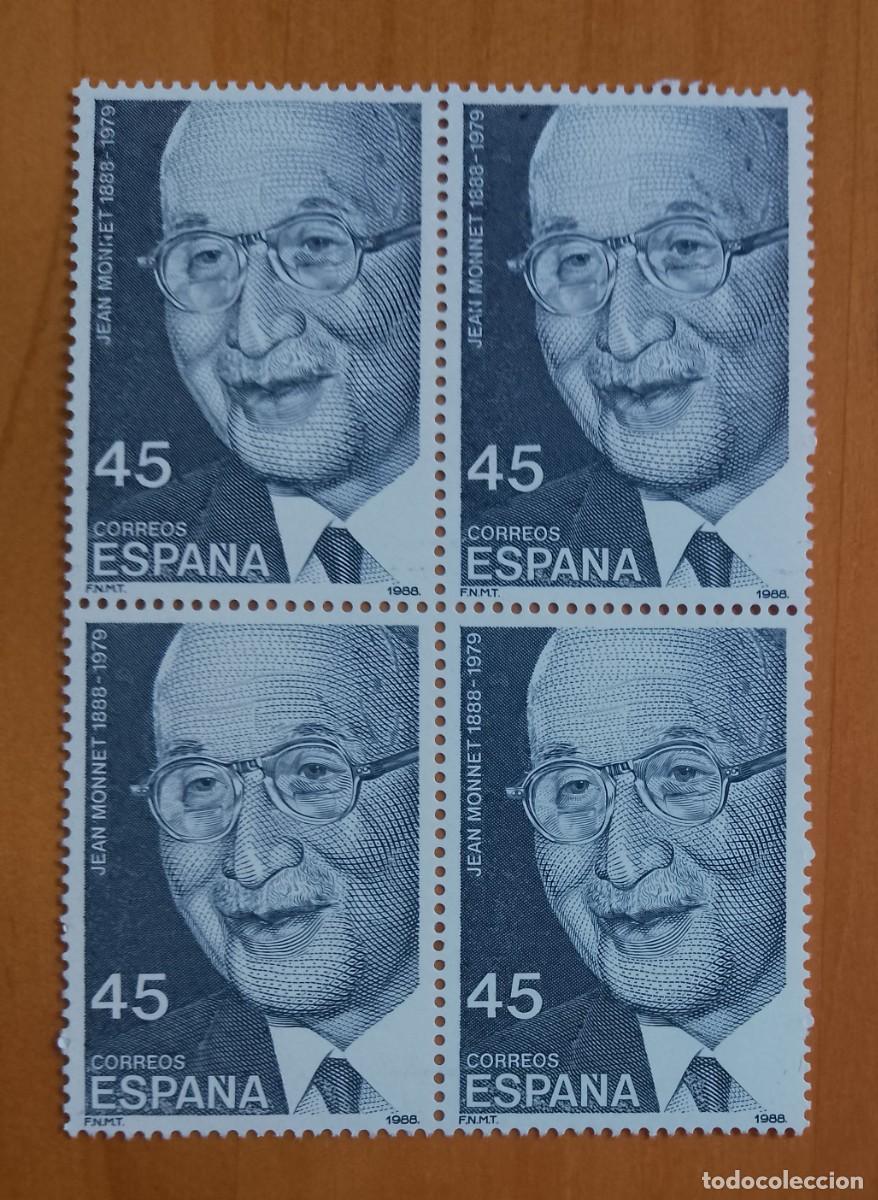 Sellos: ESPA&Ntilde;A - V/F 45 - TIRA NUEVA - A&Ntilde;O 1988 - EDIFIL 2931 - JEAN MONNETE