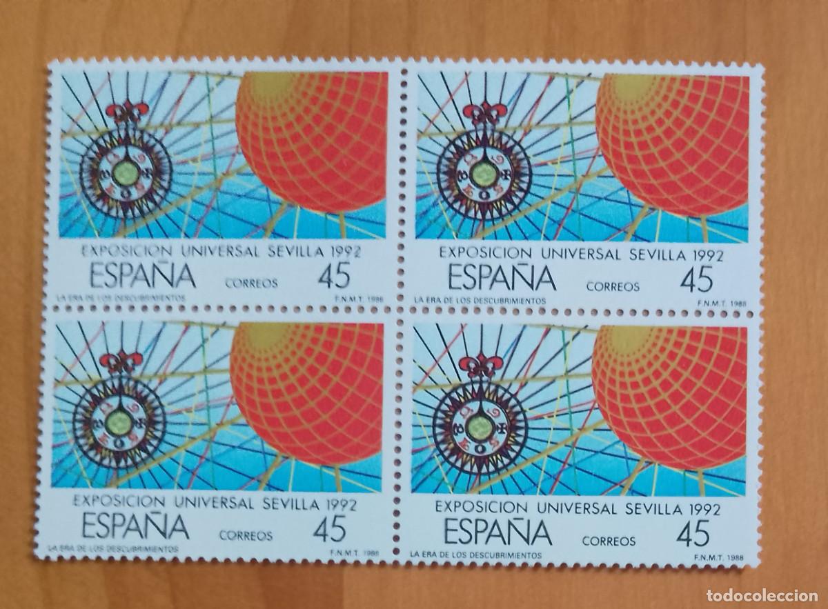 Sellos: ESPA&Ntilde;A - V/F 45 PTA - TIRA NUEVA - A&Ntilde;O 1988 - EDIFIL 2940 - EXPOSICION UNIVERSAL, SEVILLA 1992