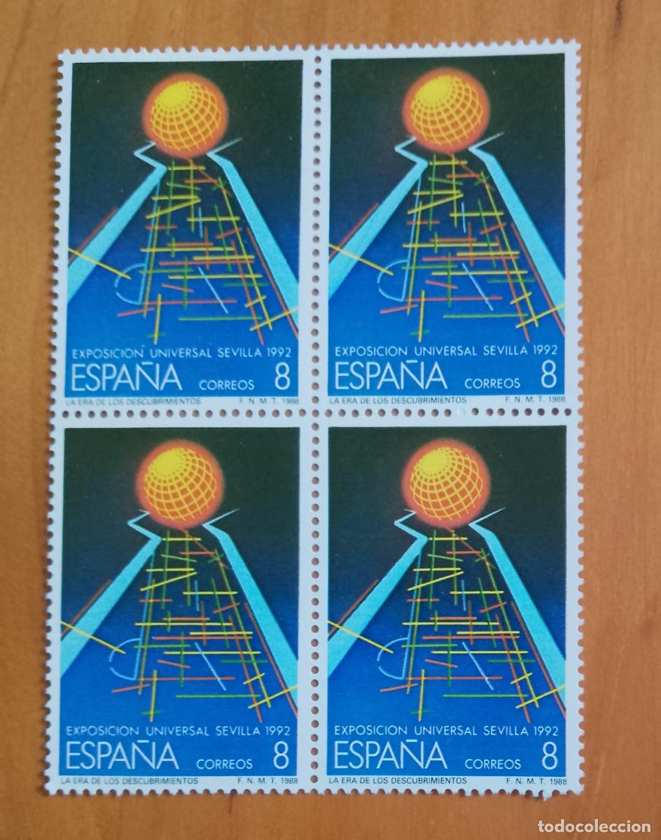 Sellos: ESPA&Ntilde;A - V/F 8 - TIRA NUEVA - A&Ntilde;O 1988 - EDIFIL 2939 - EXPOSICION UNIVERSAL SEVILLA 1992