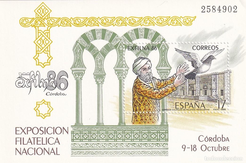 Selos: HB Hojita Bloque Edifil N&ordm; 2859 - Exfilna 86 - Correos califales de palomas mensajeras - 1986 Exposi