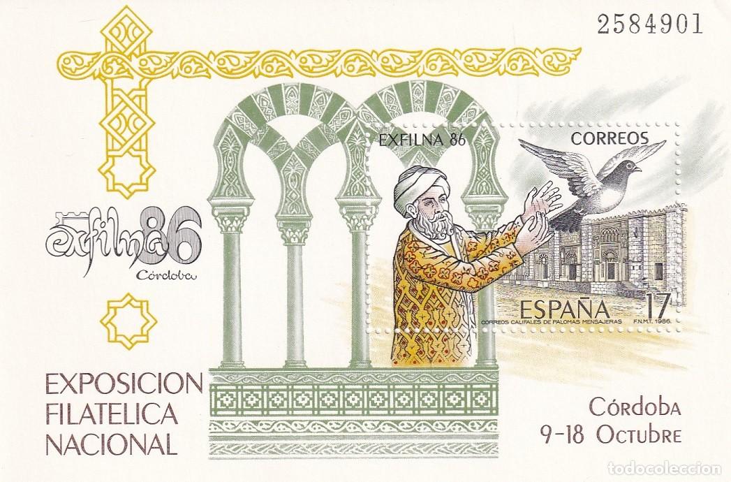 Selos: HB Hojita Bloque Edifil N&ordm; 2859 - Exfilna 86 - Correos califales de palomas mensajeras - 1986 Exposi