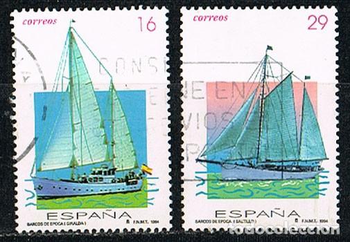 Sellos: EDIFIL 3315/6, BARCOS DE EPOCA, USADO, SERIE COMPLETA