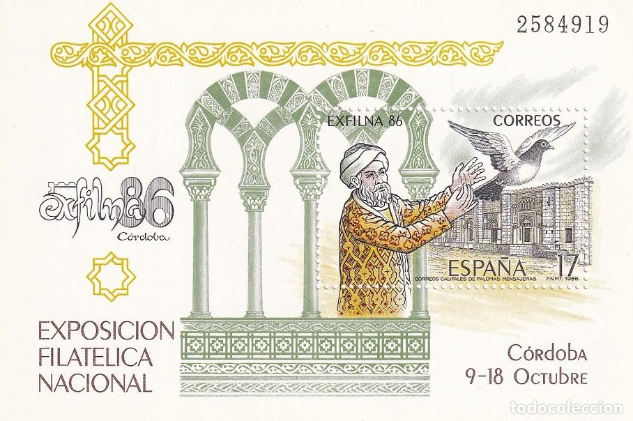 Briefmarken: HB Hojita Bloque Edifil N&ordm; 2859 - Exfilna 86 - Correos califales de palomas mensajeras - 1986 Exposi