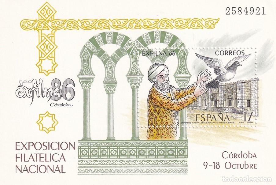 Briefmarken: HB Hojita Bloque Edifil N&ordm; 2859 - Exfilna 86 - Correos califales de palomas mensajeras - 1986 Exposi