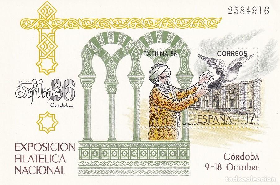 Briefmarken: HB Hojita Bloque Edifil N&ordm; 2859 - Exfilna 86 - Correos califales de palomas mensajeras - 1986 Exposi
