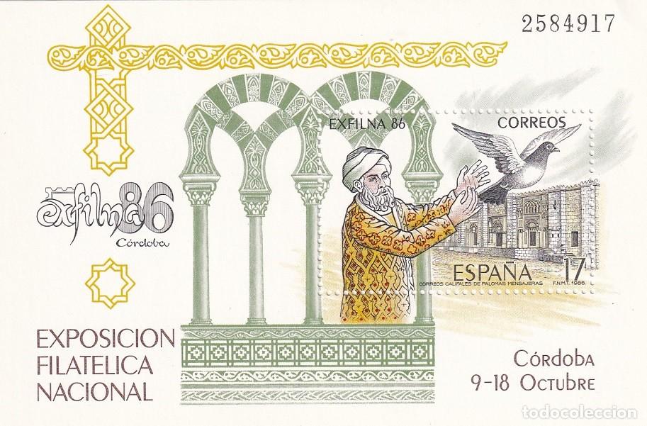 Briefmarken: HB Hojita Bloque Edifil N&ordm; 2859 - Exfilna 86 - Correos califales de palomas mensajeras - 1986 Exposi