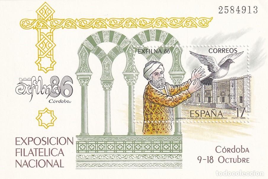Briefmarken: HB Hojita Bloque Edifil N&ordm; 2859 - Exfilna 86 - Correos califales de palomas mensajeras - 1986 Exposi