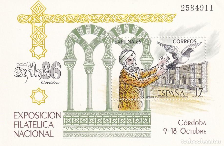 Briefmarken: HB Hojita Bloque Edifil N&ordm; 2859 - Exfilna 86 - Correos califales de palomas mensajeras - 1986 Exposi