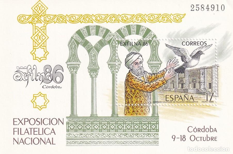 Briefmarken: HB Hojita Bloque Edifil N&ordm; 2859 - Exfilna 86 - Correos califales de palomas mensajeras - 1986 Exposi