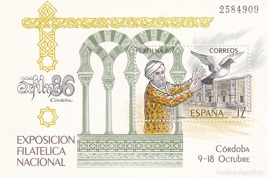 Briefmarken: HB Hojita Bloque Edifil N&ordm; 2859 - Exfilna 86 - Correos califales de palomas mensajeras - 1986 Exposi