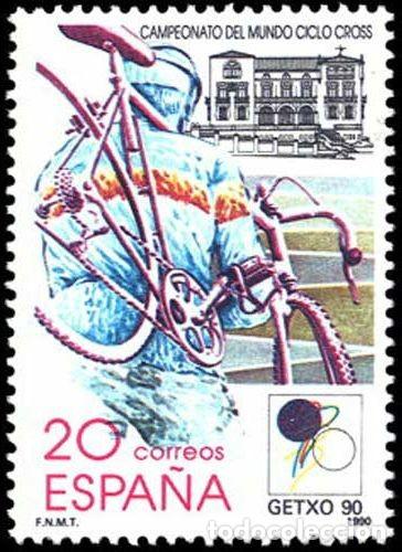 Sellos: Espa&ntilde;a 1990 Edifil 3048 Sello ** Deportes Campeonato Mundo Ciclo Cross Getxo'90 Michel 2927