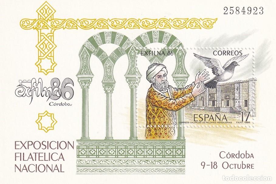 Briefmarken: HB Hojita Bloque Edifil N&ordm; 2859 - Exfilna 86 - Correos califales de palomas mensajeras - 1986 Exposi
