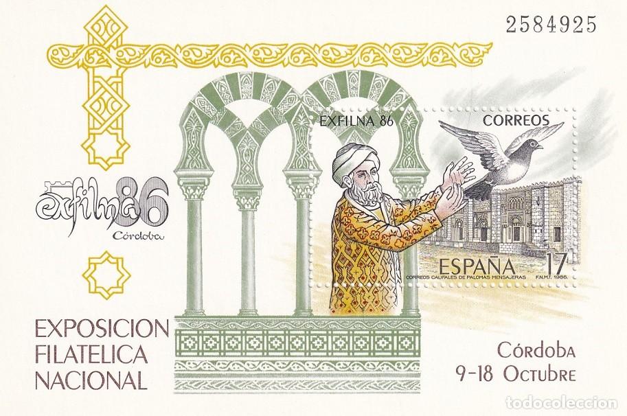 Briefmarken: HB Hojita Bloque Edifil N&ordm; 2859 - Exfilna 86 - Correos califales de palomas mensajeras - 1986 Exposi