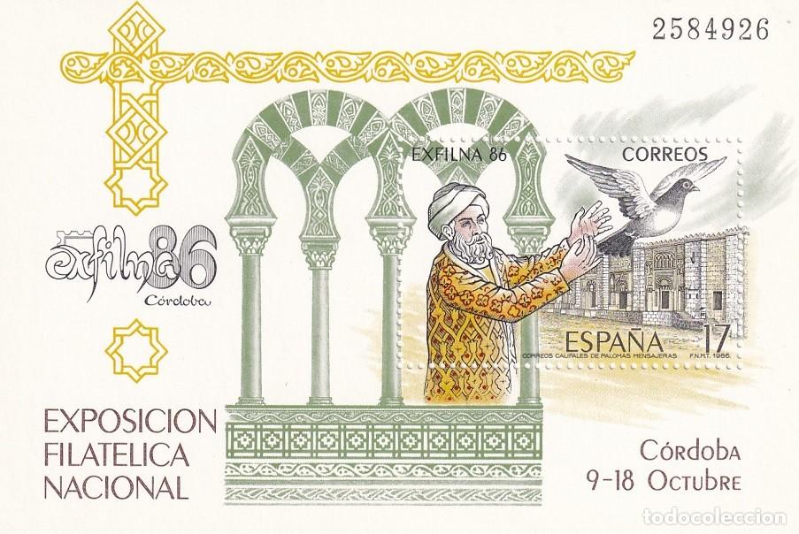 Briefmarken: HB Hojita Bloque Edifil N&ordm; 2859 - Exfilna 86 - Correos califales de palomas mensajeras - 1986 Exposi