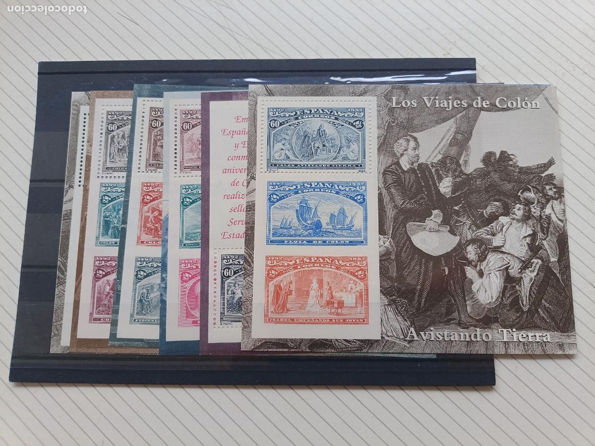 Sellos: Viajes de Col&oacute;n: 7 hojitas nuevas 1992