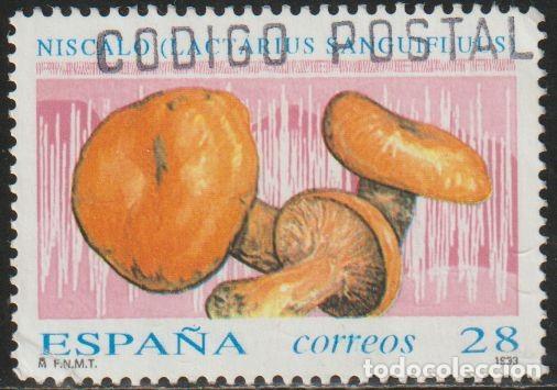 Sellos: Espa&ntilde;a 1993 Edifil 3247 Sello &ordm; Micologia Setas Niscalo de Sangre Vinosa (Lactarius Sanguifluus)