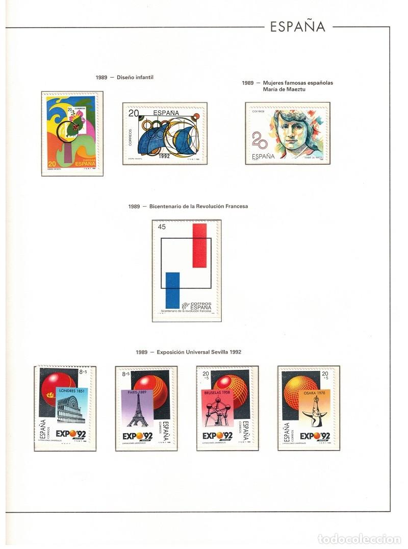 Sellos: ESPA&Ntilde;A A&Ntilde;OS 1989 / 1992 COLECCI&Oacute;N COMPLETA DE SELLOS NUEVOS SIN SE&Ntilde;AL DE FIJASELLOS MONTADOS EN HOJA