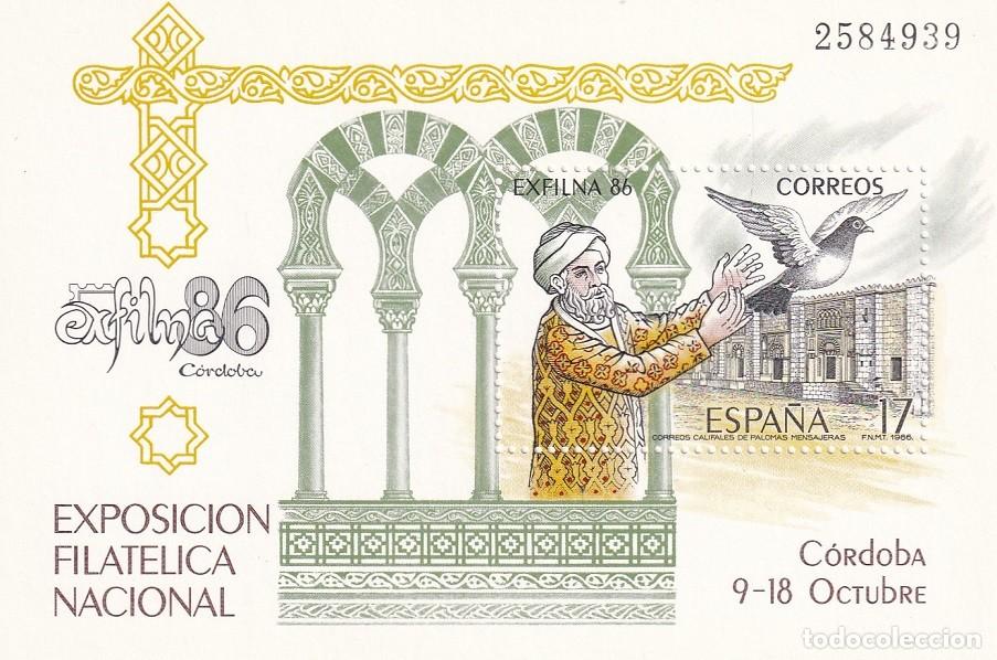 Briefmarken: HB Hojita Bloque Edifil N&ordm; 2859 - Exfilna 86 - Correos califales de palomas mensajeras - 1986 Exposi