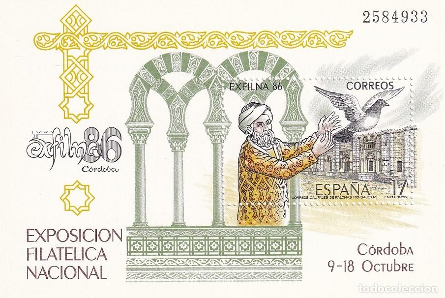 Briefmarken: HB Hojita Bloque Edifil N&ordm; 2859 - Exfilna 86 - Correos califales de palomas mensajeras - 1986 Exposi