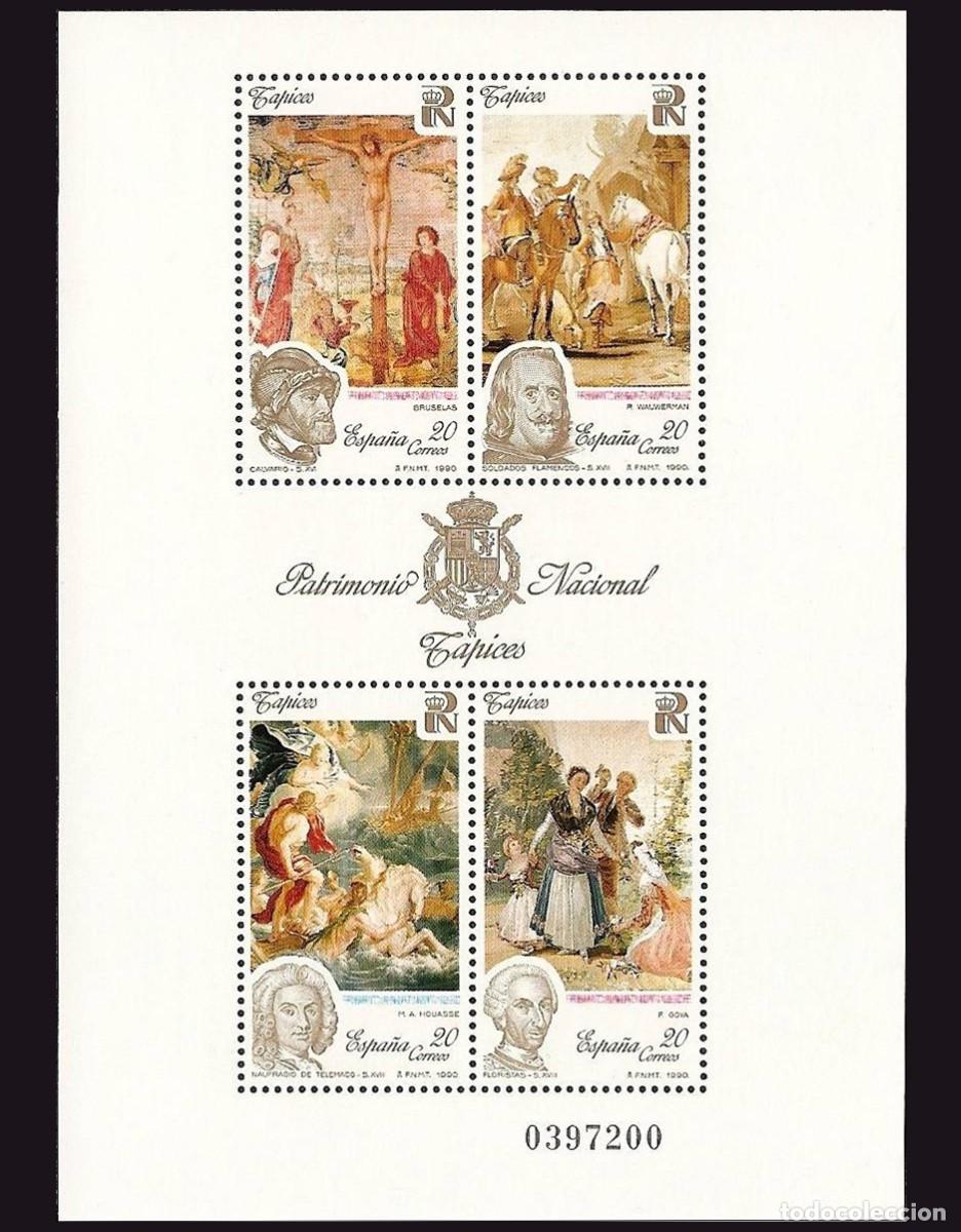 Francobolli: HB Espa&ntilde;a, 1990 | Tapices (Wall carpets) | Ed: 3090, Yv: B44, Mi: B38 MNH **