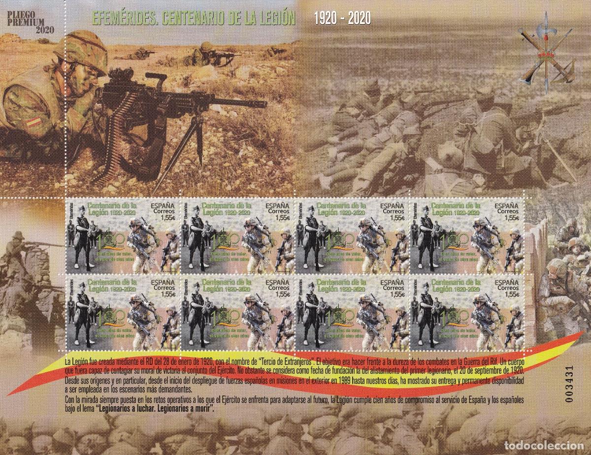 Sellos: CRS1030 Pliego PREMIUM n&ordm; 97. Centenario de la Legi&oacute;n. A&ntilde;o 2020