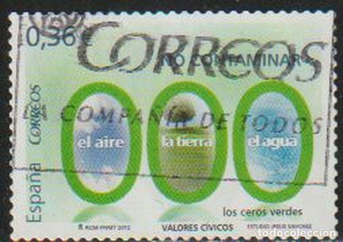 Sellos: Espa&ntilde;a 2012 Edifil 4696 Sello &ordm; Valores Civicos No Contaminar el aire la tierra el agua Los Ceros