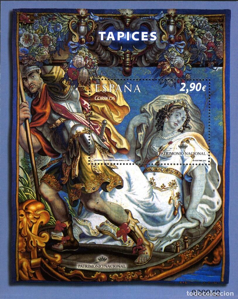 Sellos: Espa&ntilde;a 2012 Edifil 4706 Sello ** HB Patrimonio Nacional Tapices Matrona y guerrero en una barca
