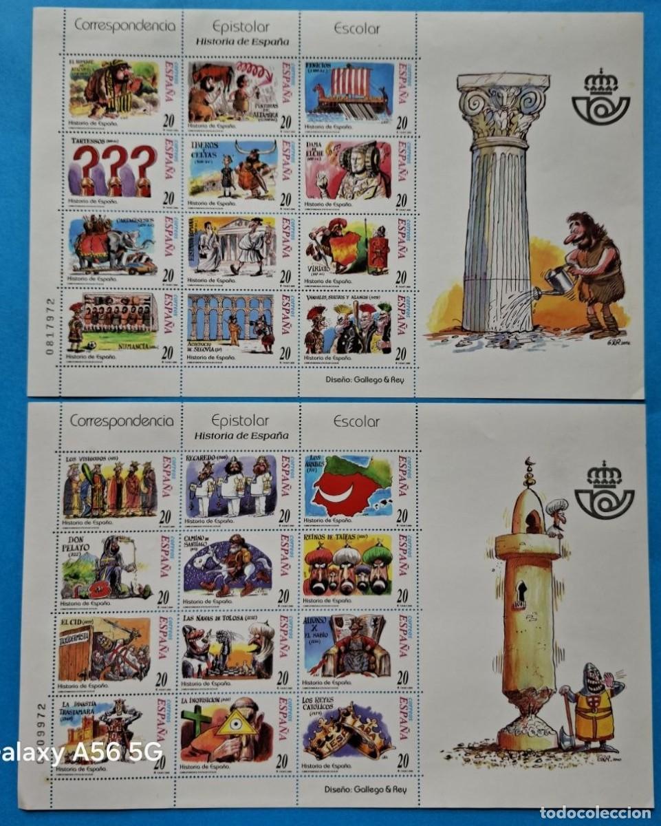 Sellos: ESPA&Ntilde;A 2000 - 2 Minipliegos (24 Sellos) ES-MP73/74 Correspondencia Epistolar Escolar