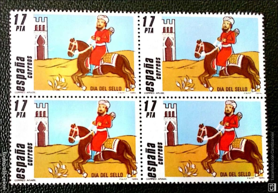 Sellos: Espa&ntilde;a. 2774 D&iacute;a del Sello, en bloque de cuatro. 1984. Sellos nuevos y numeraci&oacute;n Edifil