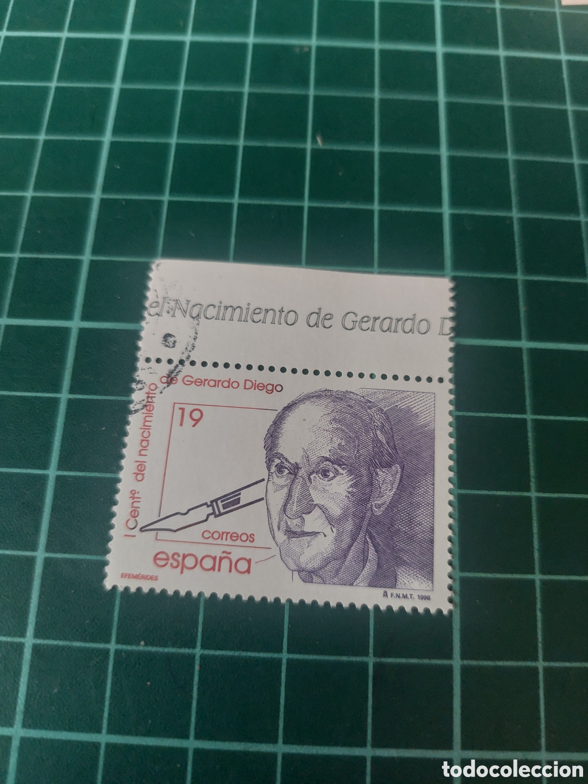 Sellos: 1996 EDIFIL 3445 USADA LUJO PERSONAJES GERARDO DIEGO LITERATURA ESPA&Ntilde;A