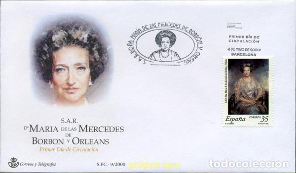 Sellos: 250315 MNH ESPA&Ntilde;A 2000 HOMENAJE A S.A.R. DO&Ntilde;A MARIA DE LAS MERCEDES DE BORBON Y ORLEANS