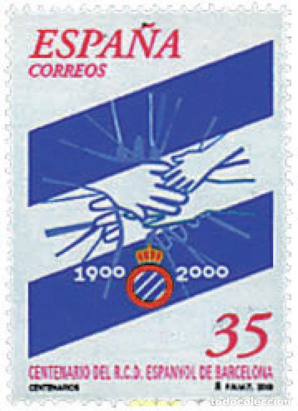 Stamps: 83142 MNH ESPA&Ntilde;A 2000 CENTENARIO DEL R.C.D. ESPA&Ntilde;OL DE BARCELONA