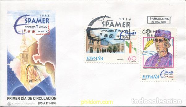 Timbres: 327539 MNH ESPA&Ntilde;A 1995 ESPAMER 96. AVIACION Y ESPACIO 96. EXPOSICIONES FILATELICAS
