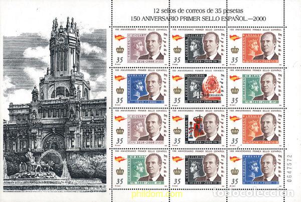 Stamps: 83147 MNH ESPA&Ntilde;A 2000 150 ANIVERSARIO DEL PRIMER SELLO ESPA&Ntilde;OL