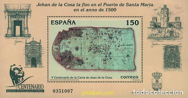 Sellos: 85672 MNH ESPA&Ntilde;A 2000 CENTENARIO DE LA CARTA DE JUAN DE LA COSA