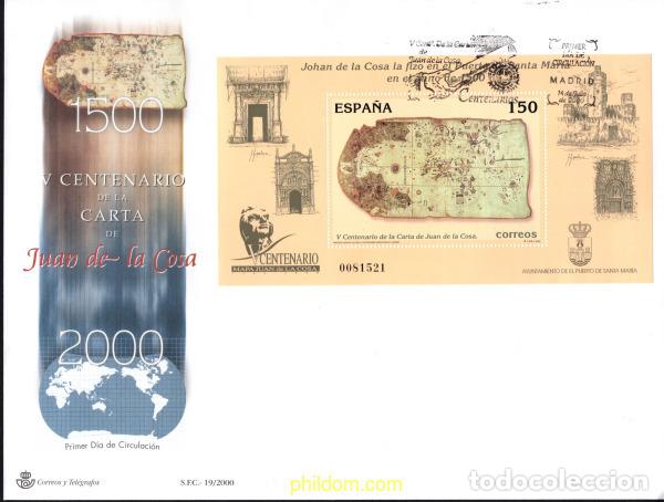 Sellos: 419282 MNH ESPA&Ntilde;A 2000 CENTENARIO DE LA CARTA DE JUAN DE LA COSA