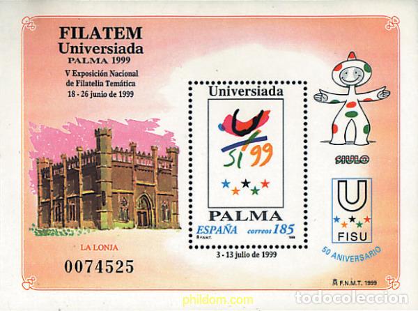 Francobolli: 85668 MNH ESPA&Ntilde;A 1999 FILATEM-UNIVERSIADA 99. EXPOSICION NACIONAL DE FILATELIA TEMATICA