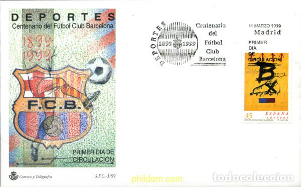 Timbres: 244544 MNH ESPA&Ntilde;A 1999 CENTENARIO DEL FUTBOL CLUB BARCELONA