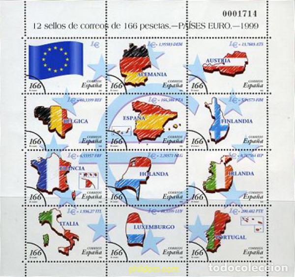 Francobolli: 7157 MNH ESPA&Ntilde;A 1999 PAISES DEL EURO