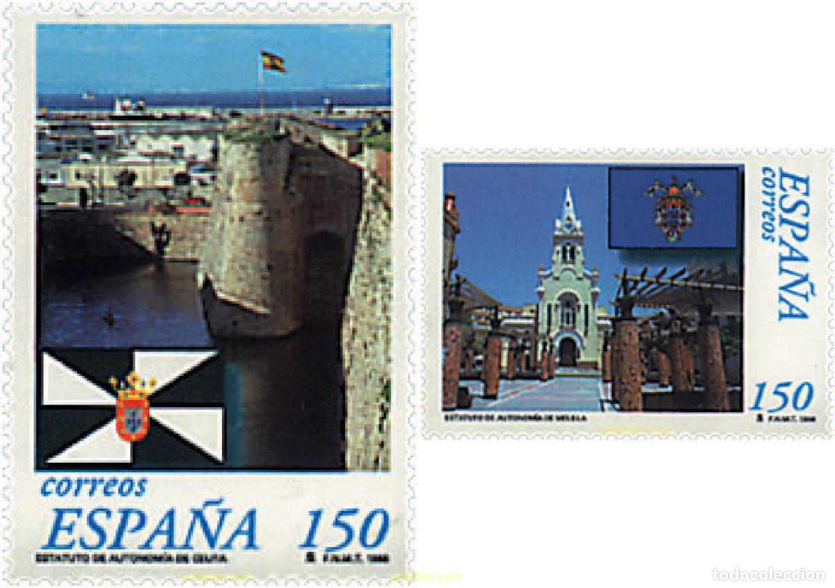 Sellos: 83186 MNH ESPA&Ntilde;A 1998 ESTATUTOS DE AUTONOMIA DE CEUTA Y MELILLA