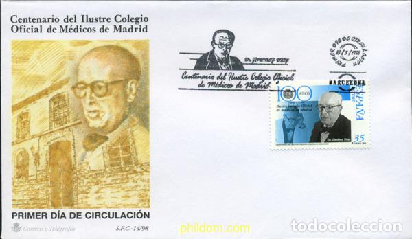 Sellos: 250457 MNH ESPA&Ntilde;A 1998 CENTENARIO DEL ILUSTRE COLEGIO OFICIAL DE MEDICOS DE MADRID