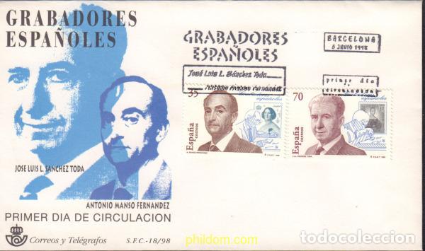 Stamps: 419299 MNH ESPA&Ntilde;A 1998 GRABADORES ESPA&Ntilde;OLES