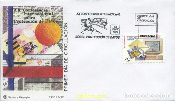 Timbres: 250452 MNH ESPA&Ntilde;A 1998 20 CONFERENCIA INTERNACIONAL SOBRE LA PROTECCION DE DATOS