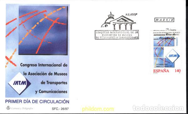 Sellos: 419324 MNH ESPA&Ntilde;A 1997 29 CONGRESO DE LA ASOCIACION INTERNACIONAL DE MUSEOS DE TRANSPORTES Y COMUN